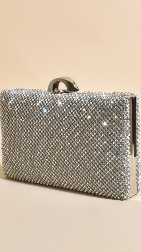 Mariah Diamante Structured Clutch - Silver - Buy Women's Bags - Billy J