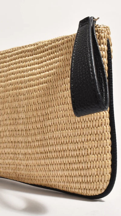 Load image into Gallery viewer, Francesca Weave Pouch - Natural/Black
