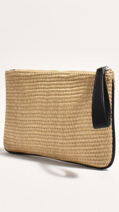 Load image into Gallery viewer, Francesca Weave Pouch - Natural/Black
