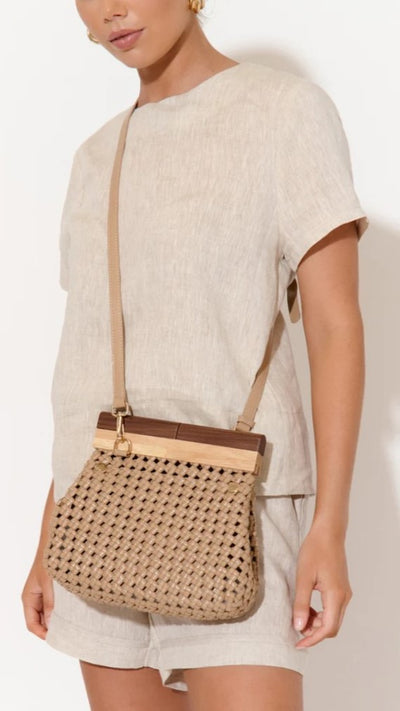 Load image into Gallery viewer, Emilie Knotted Weave Resin Links Clutch - Mocha/Nude - Billy J
