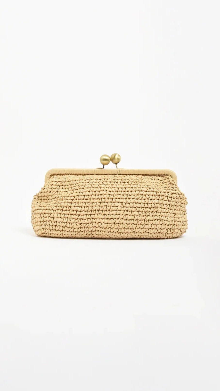 Clip Top Elongated Clutch - Natural - Billy J