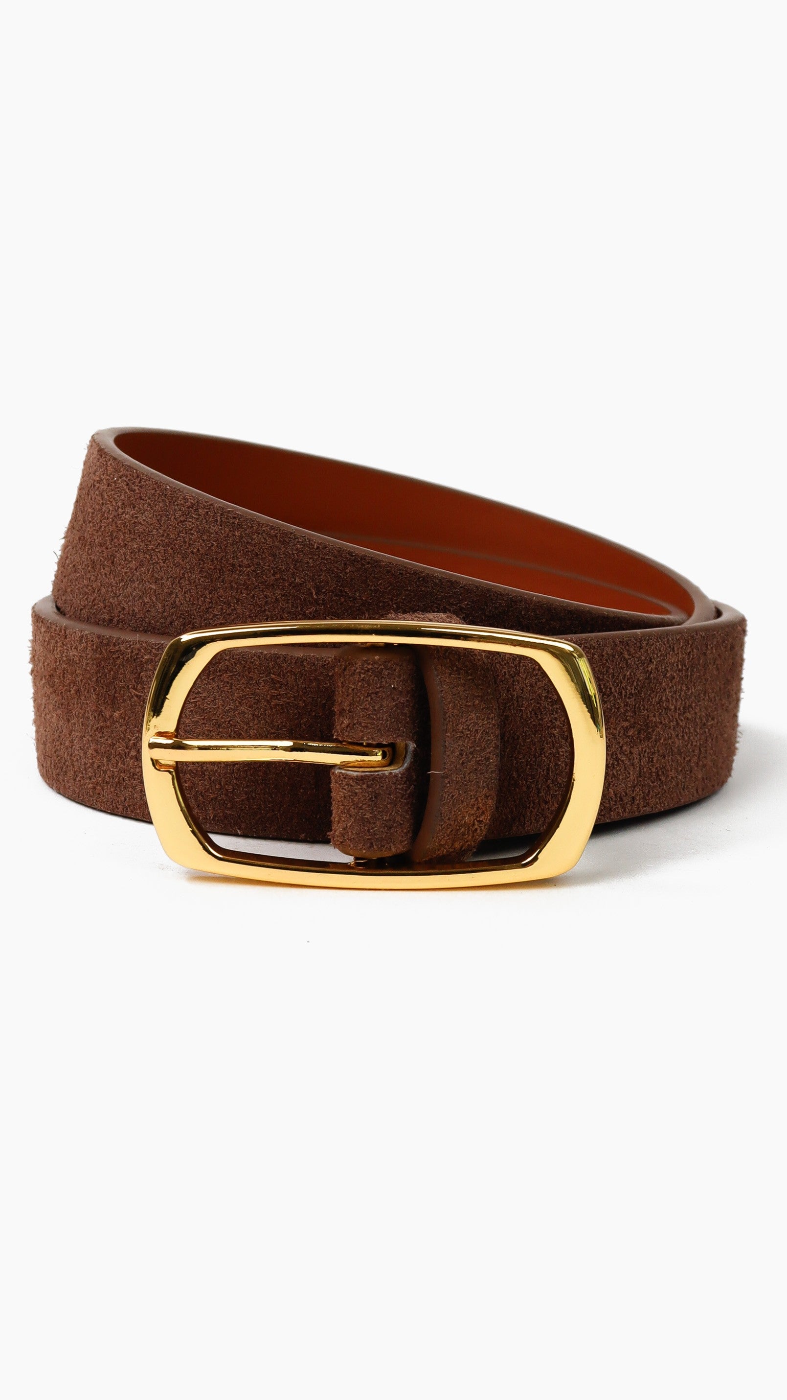 Mocha Genuine Suede Everyday Belt - Mocha Genuine Leather - Billy J