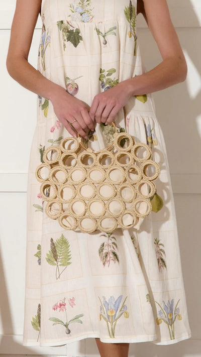 Load image into Gallery viewer, Posie Crochet Rings Bag - Natural - Billy J
