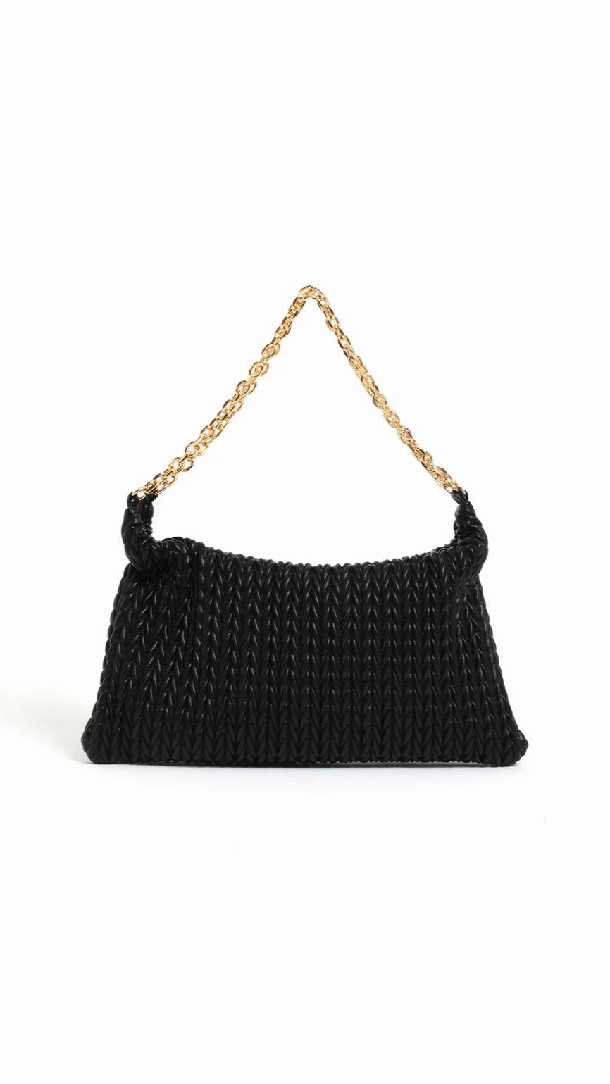Arrow Weave Shoulder Bag - Black - Billy J
