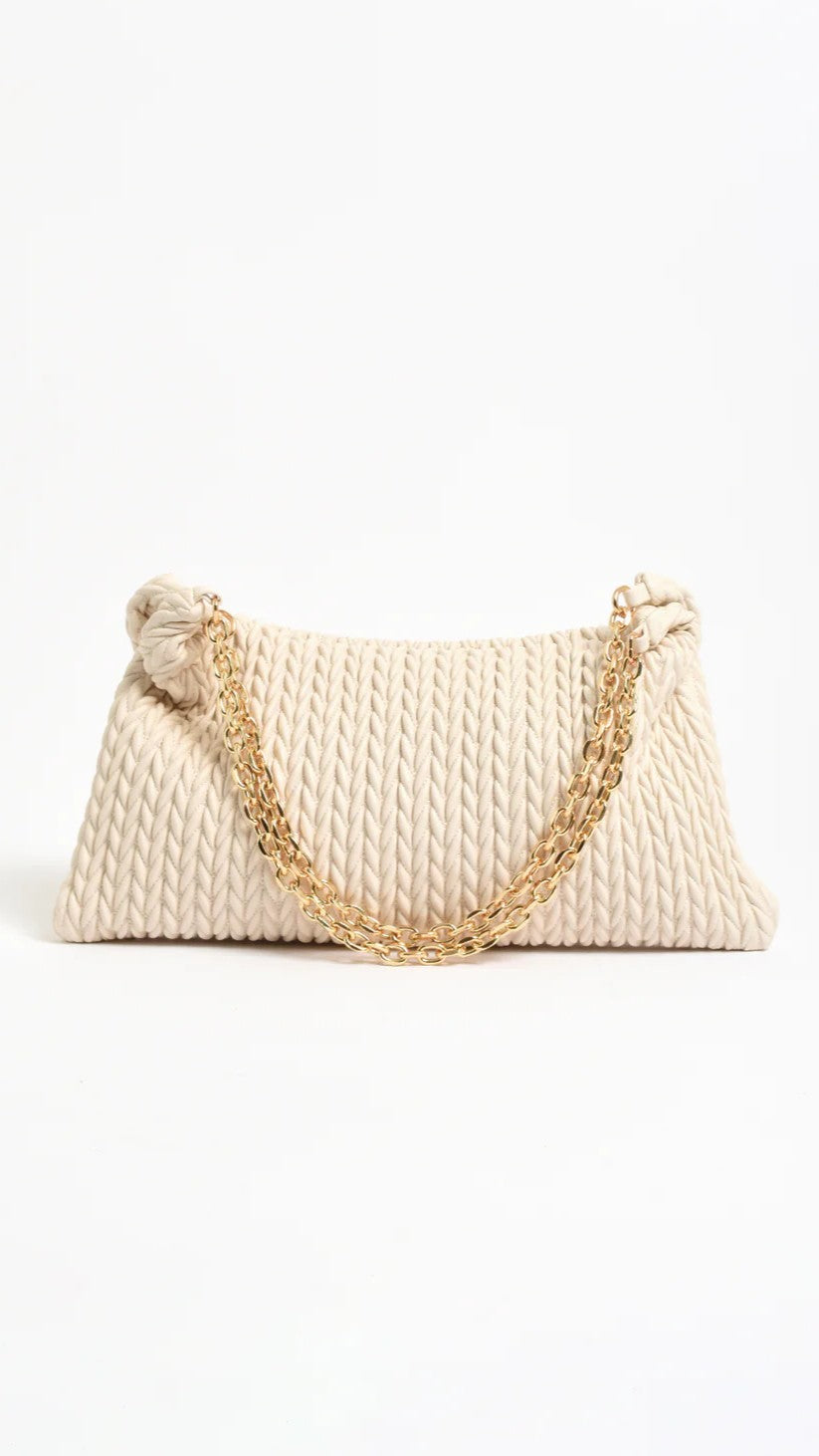 Arrow Weave Shoulder Bag - Stone - Billy J
