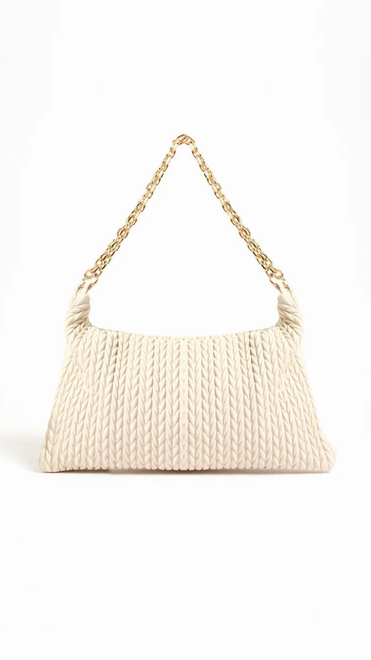 Arrow Weave Shoulder Bag - Stone - Billy J