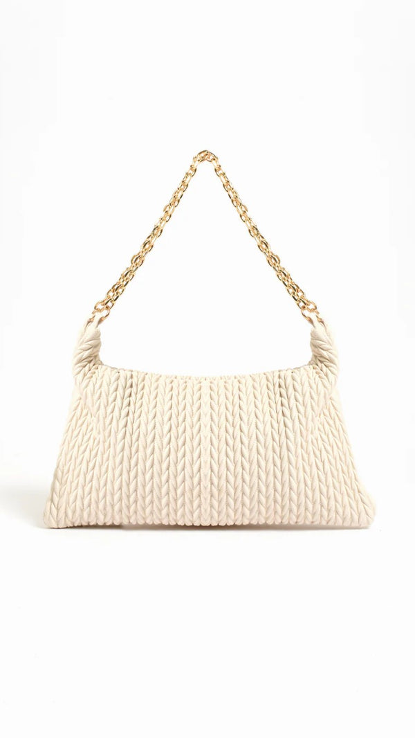 Arrow Weave Shoulder Bag - Stone - Billy J