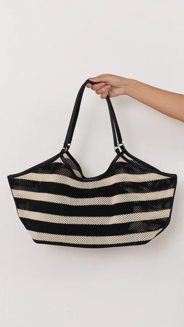 Sporty Weave Tote - Black/Natural - Billy J