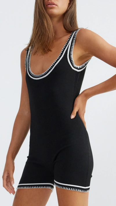Load image into Gallery viewer, Beverly Romper - Black / White - Billy J
