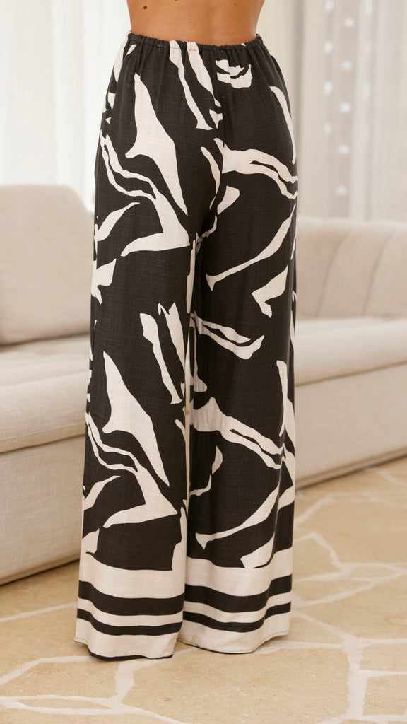 Ossia Pants - Black/White Print - Billy J