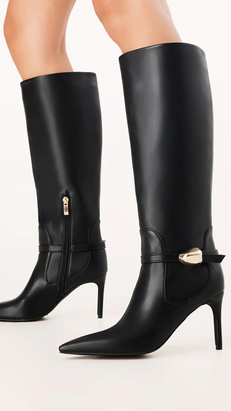 Druella Heeled Boot - Black - Billy J