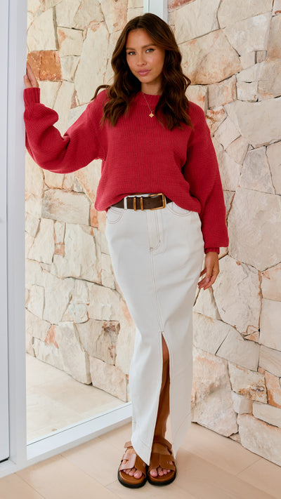 Load image into Gallery viewer, Sydney Knitted Jumper - Cherry
