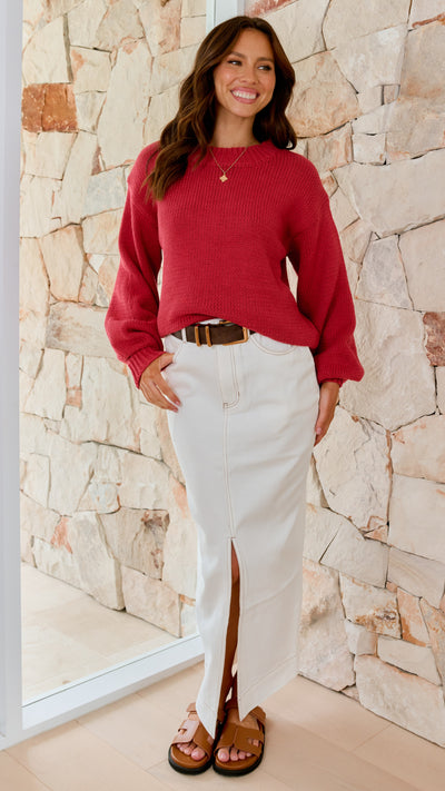 Load image into Gallery viewer, Sydney Knitted Jumper - Cherry
