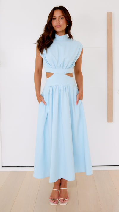 Load image into Gallery viewer, Maddison Midi Dress - Sky Blue - Billy J

