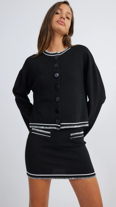 Load image into Gallery viewer, Daphne Cardigan - Black / White - Billy J
