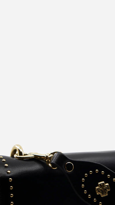 Load image into Gallery viewer, Sol Sana Flap Bag - Black/Gold - Billy J
