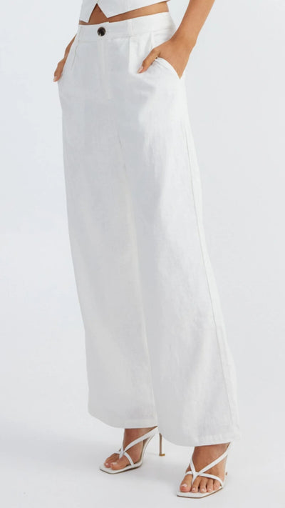 Load image into Gallery viewer, Hale Linen Pants - White - Billy J
