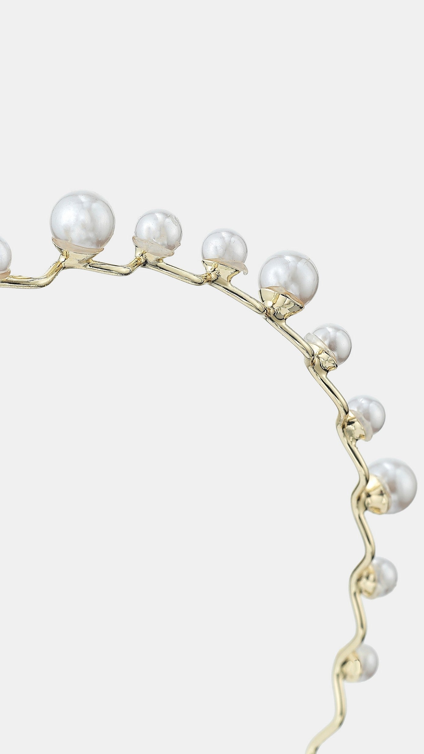 Isla Dainty Pearl Statement Headband - White - Billy J