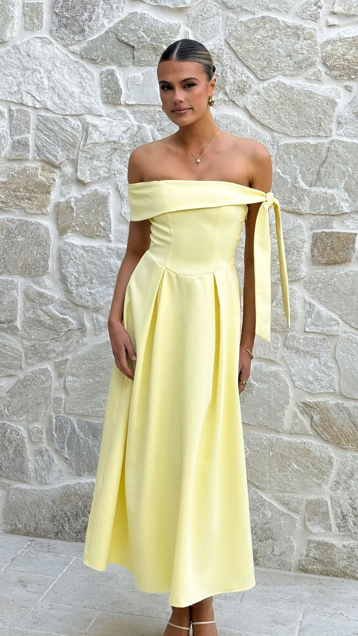 bentley midi dress Bentley Off Shoulder Midi Dress - Lemon - Buy Women's Dresses