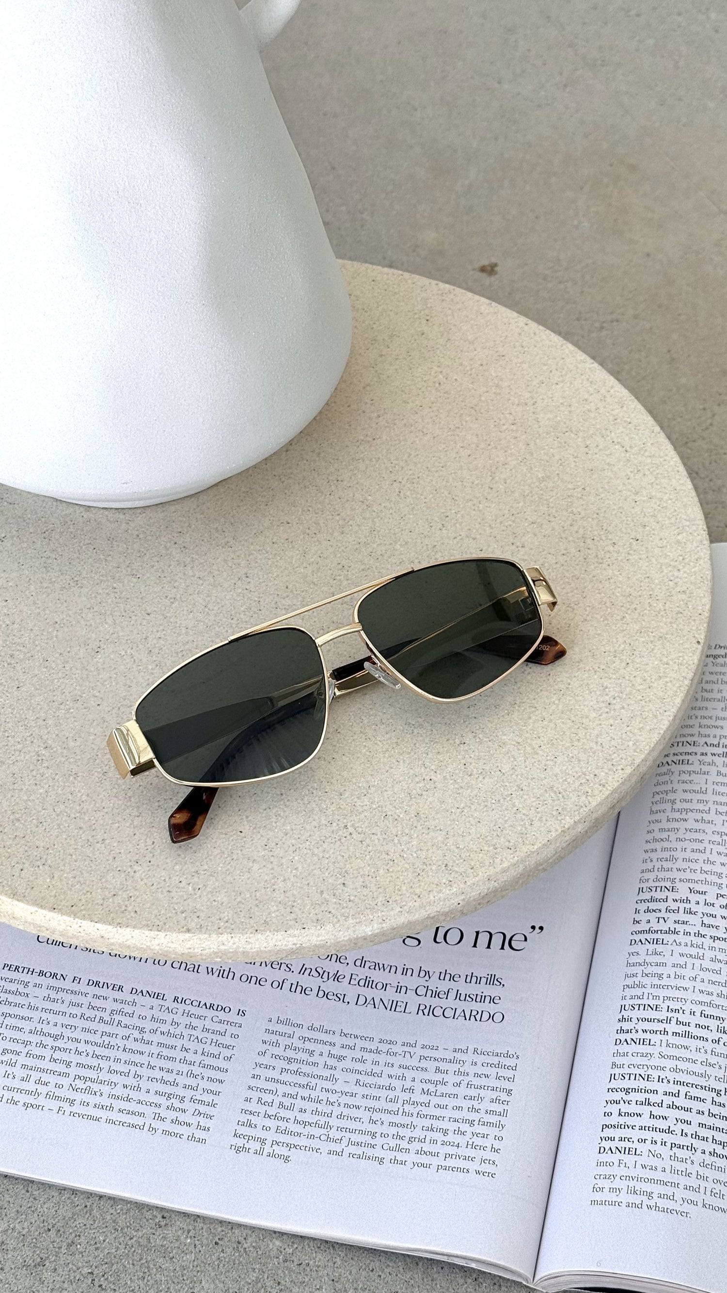 The Earle Sunglasses - Gold / Green - Billy J