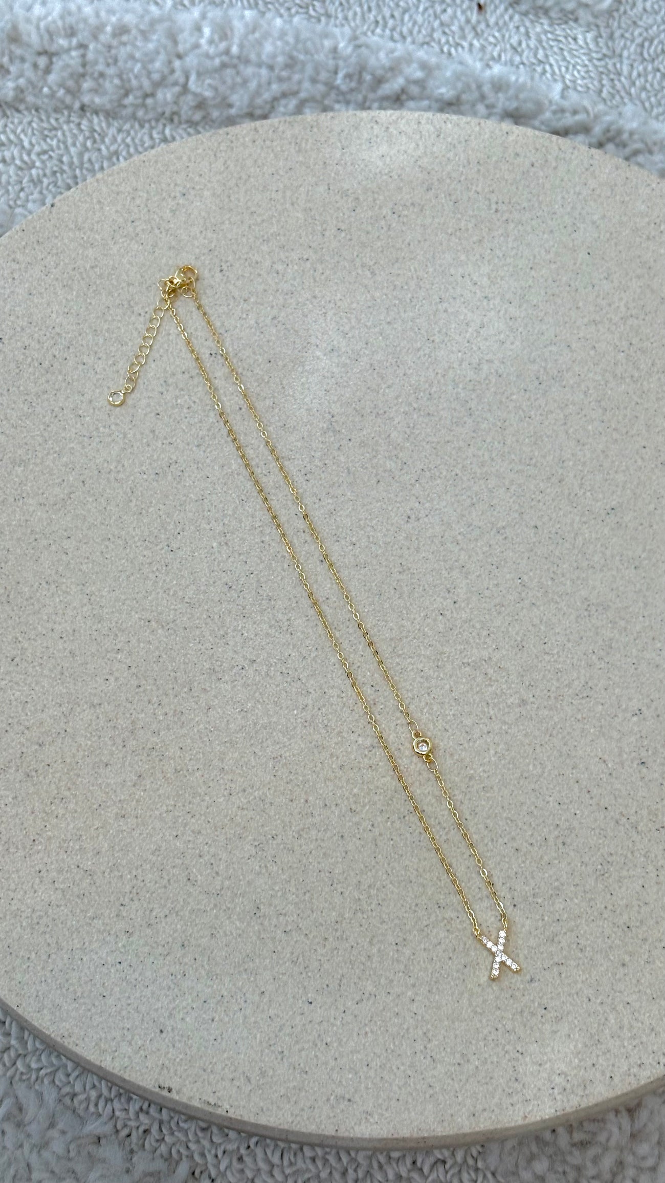 Ivy Initial Letter Necklace - X
