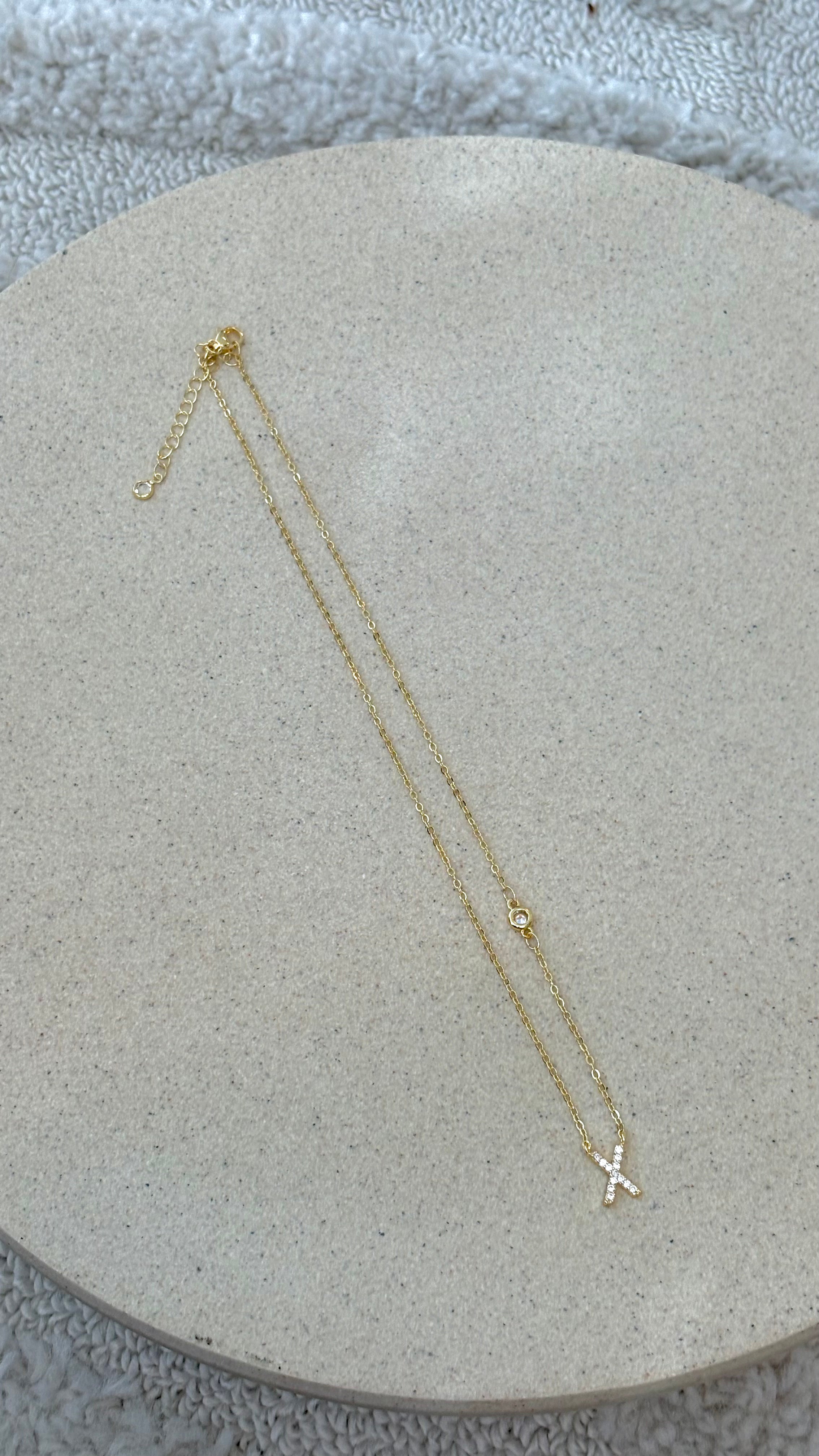 Ivy Initial Letter Necklace - X