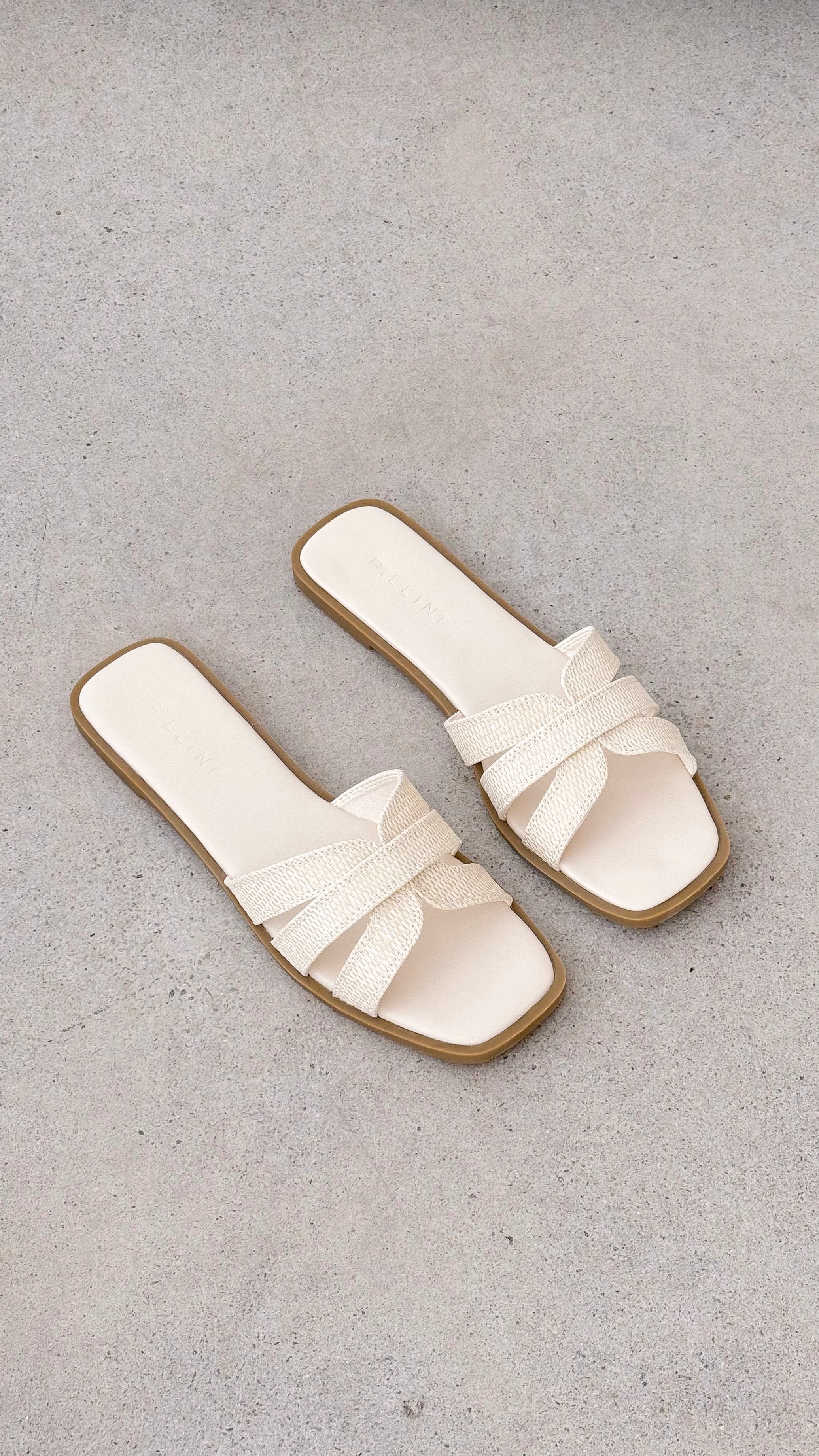 Geo Slide - Cream Raffia - Billy J