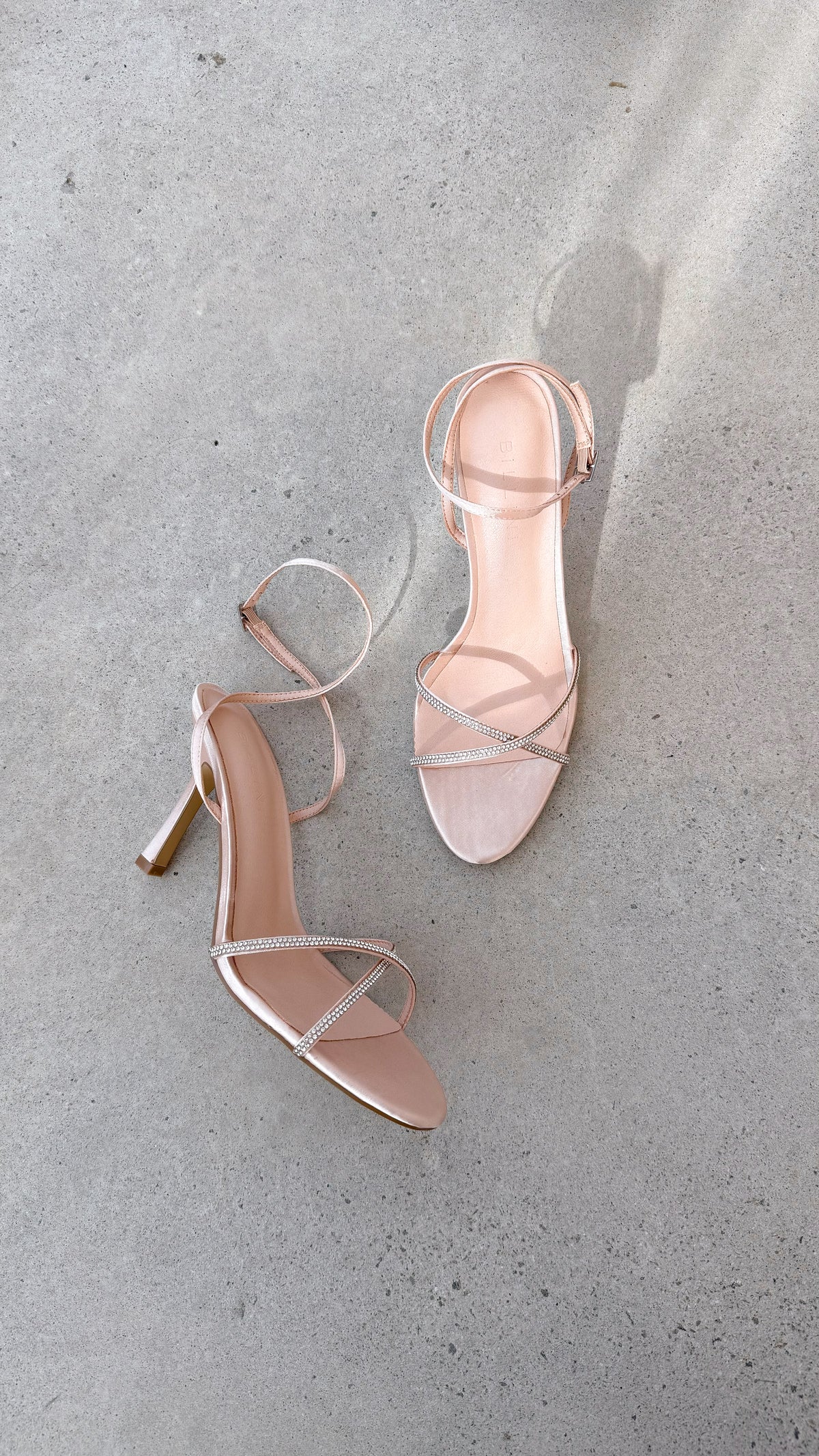 Vixin Heels - Champagne Satin Diamante - Billy J