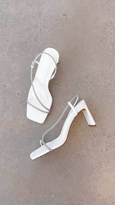 Load image into Gallery viewer, Kaye Heels - White Diamante - Billy J
