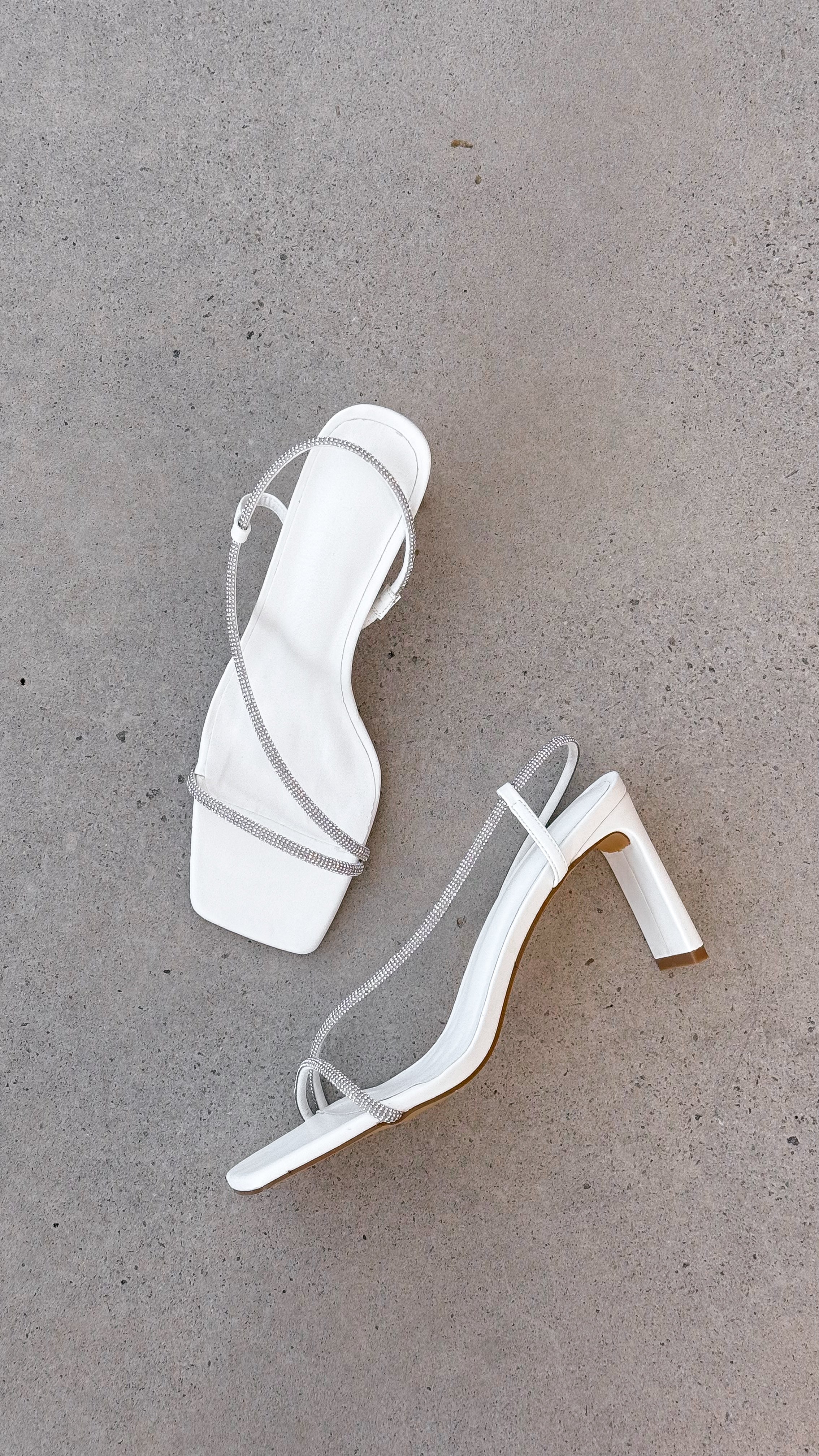 Kaye Heels - White Diamante - Billy J