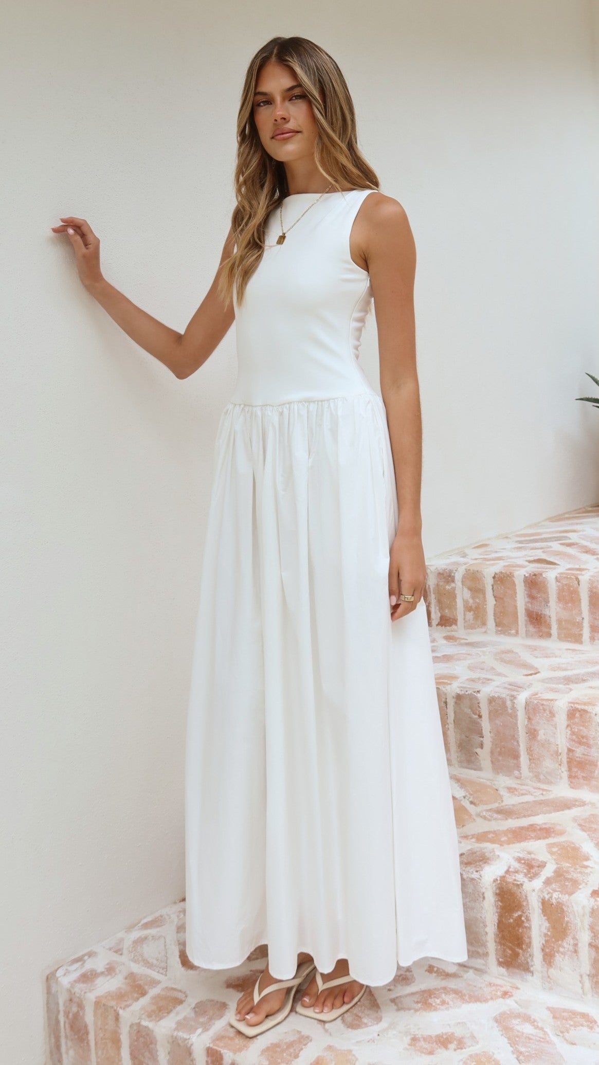 Alita Maxi Dress - White - Billy J