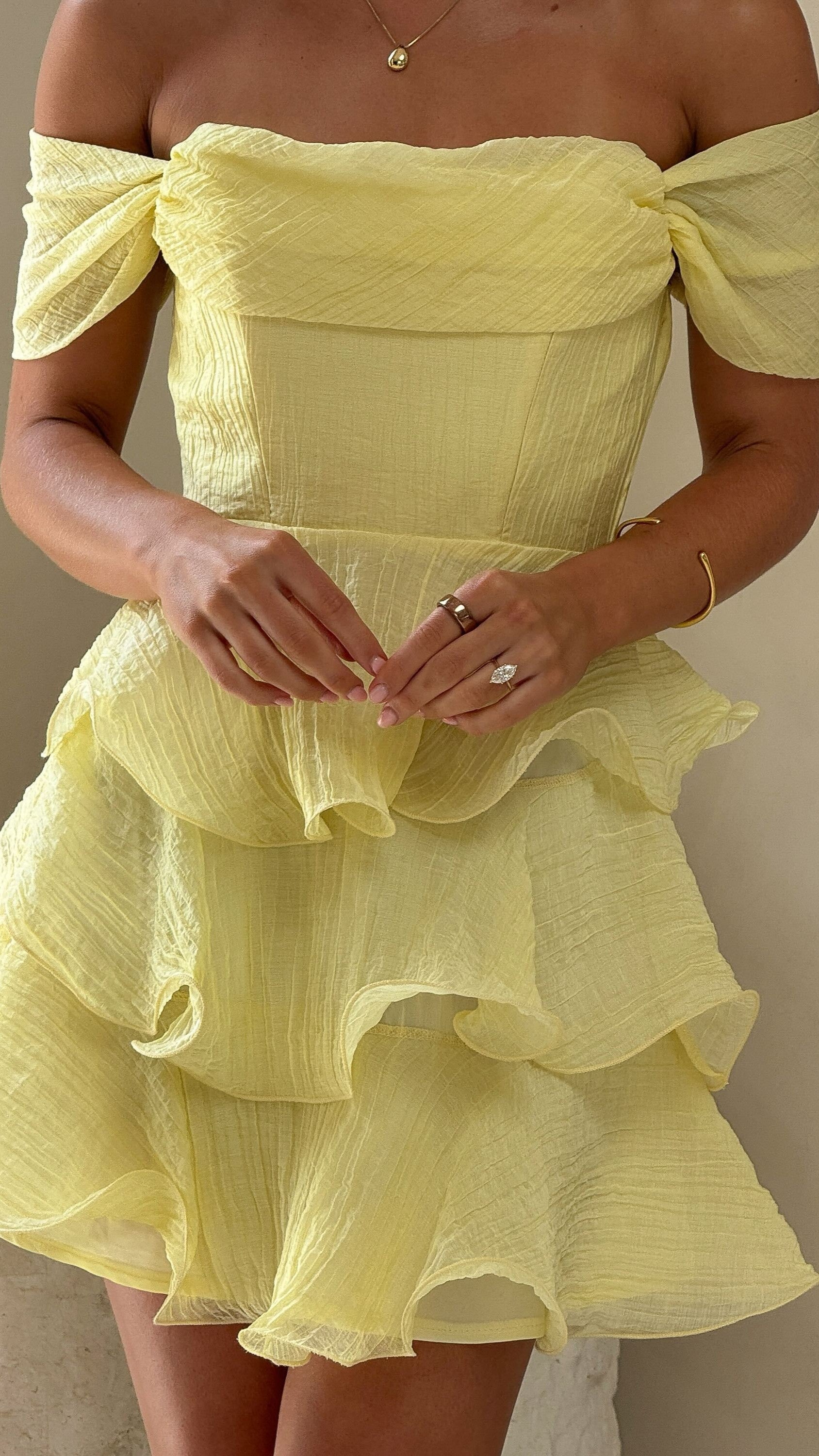 Lanelle Mini Dress - Yellow - Billy J