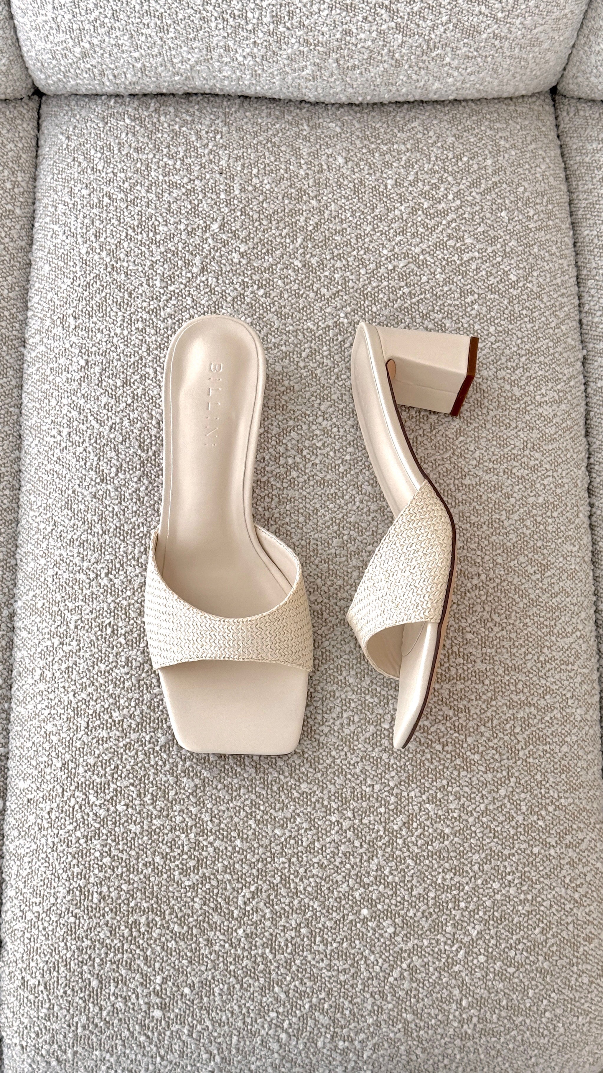 Freda Heel - Cream Raffia - Billy J