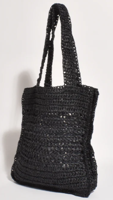 Load image into Gallery viewer, Keely Flat Crochet Tote - Black
