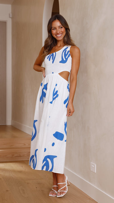 Load image into Gallery viewer, Elle Midi Dress - Blue
