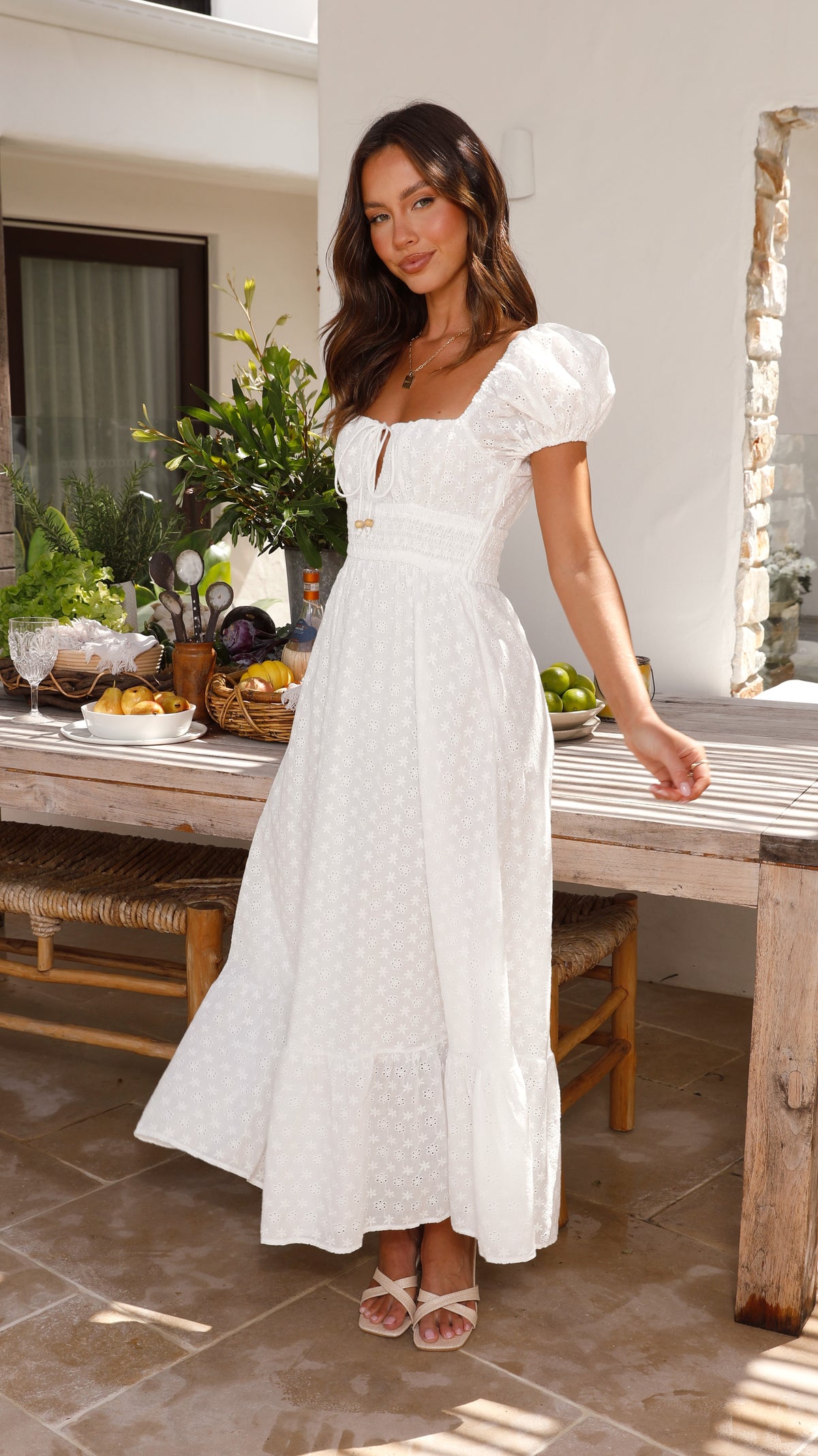 Tania Midi Dress - White - Billy J