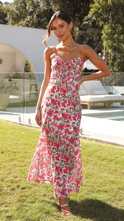 Load image into Gallery viewer, Samini Midi Dress - Pink Floral
