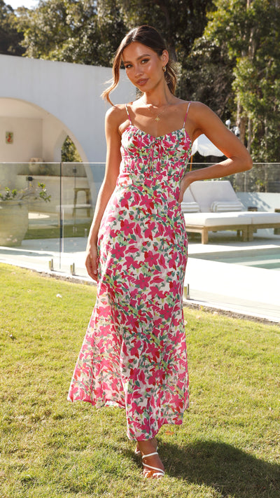 Load image into Gallery viewer, Samini Midi Dress - Pink Floral
