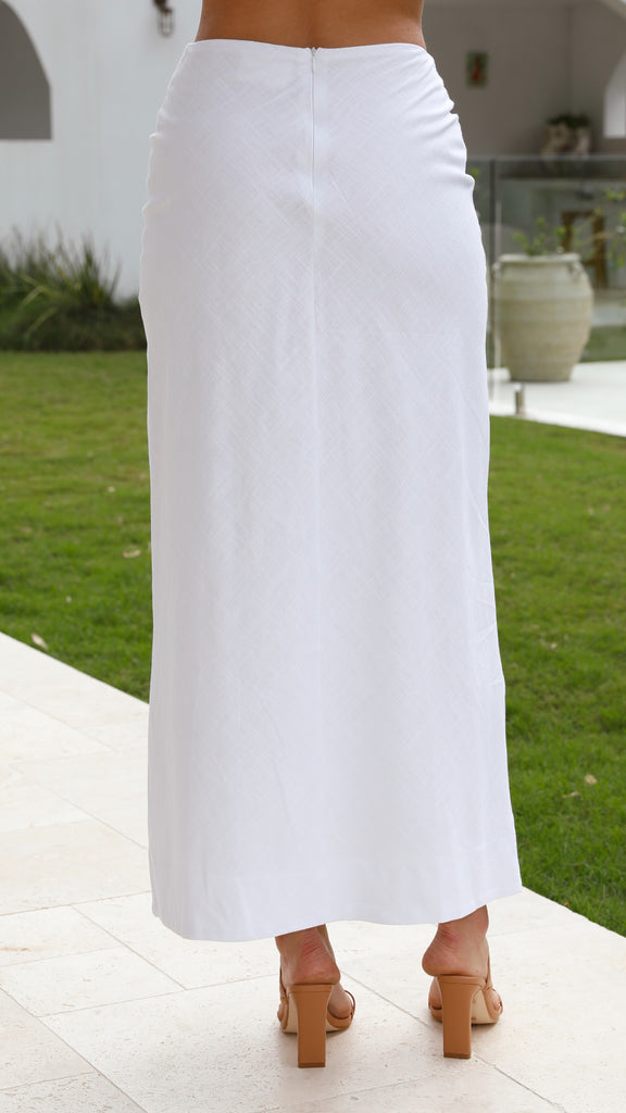 Jayme Midi Skirt - White