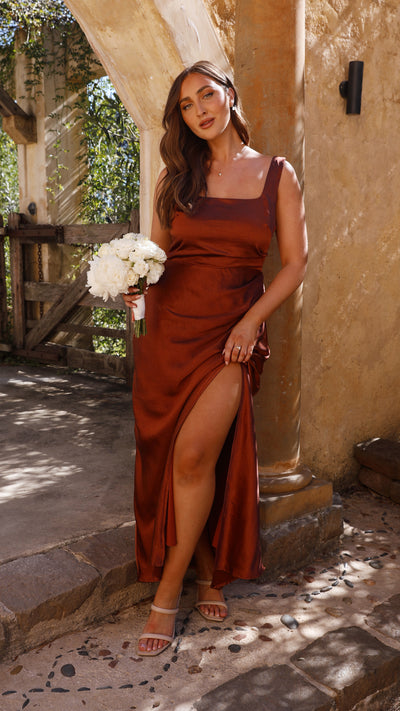 Load image into Gallery viewer, Alaria Maxi Dress - Rust - Billy J
