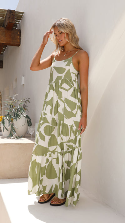 Load image into Gallery viewer, Bandit Maxi Dress - Sage Print - Billy J
