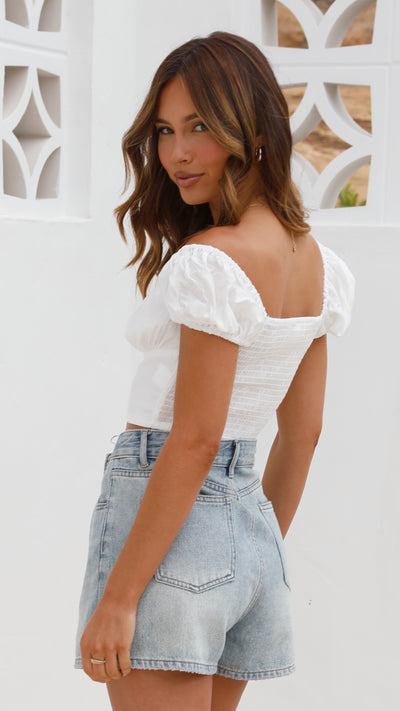 Load image into Gallery viewer, Courtnee Crop Top - White

