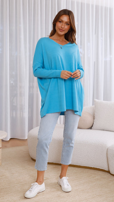 Load image into Gallery viewer, Laura Knit Top - Blue
