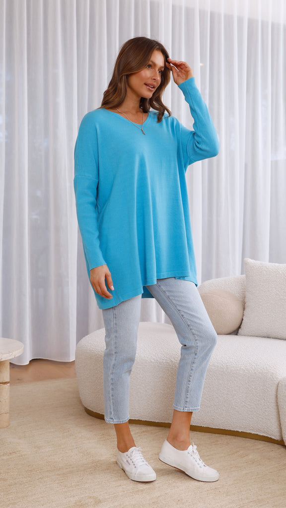 Laura Knit Top - Blue