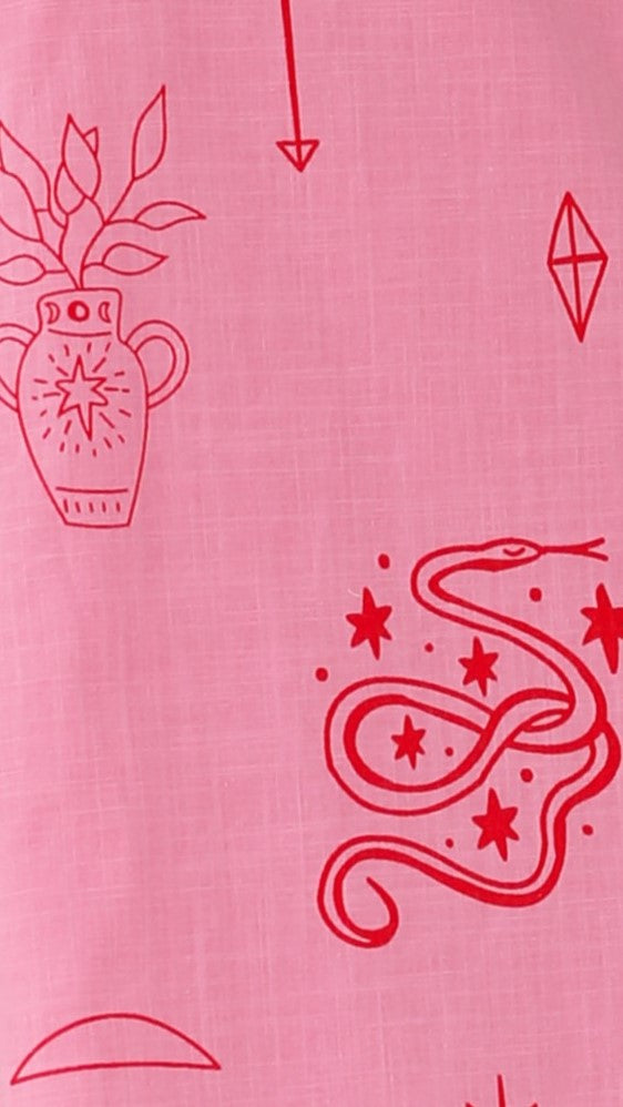 Bethani Mini Dress - Pink / Red Sun & Snake - Billy J