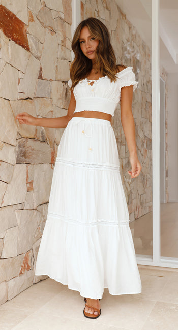 Vanida Maxi Skirt - White