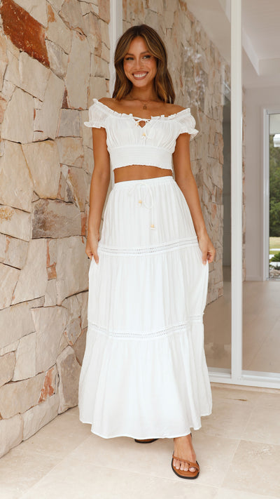 Load image into Gallery viewer, Vanida Maxi Skirt - White - Billy J
