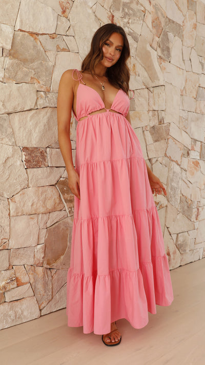 Load image into Gallery viewer, Benita Maxi Dress - Pink Cotton Candy Print
