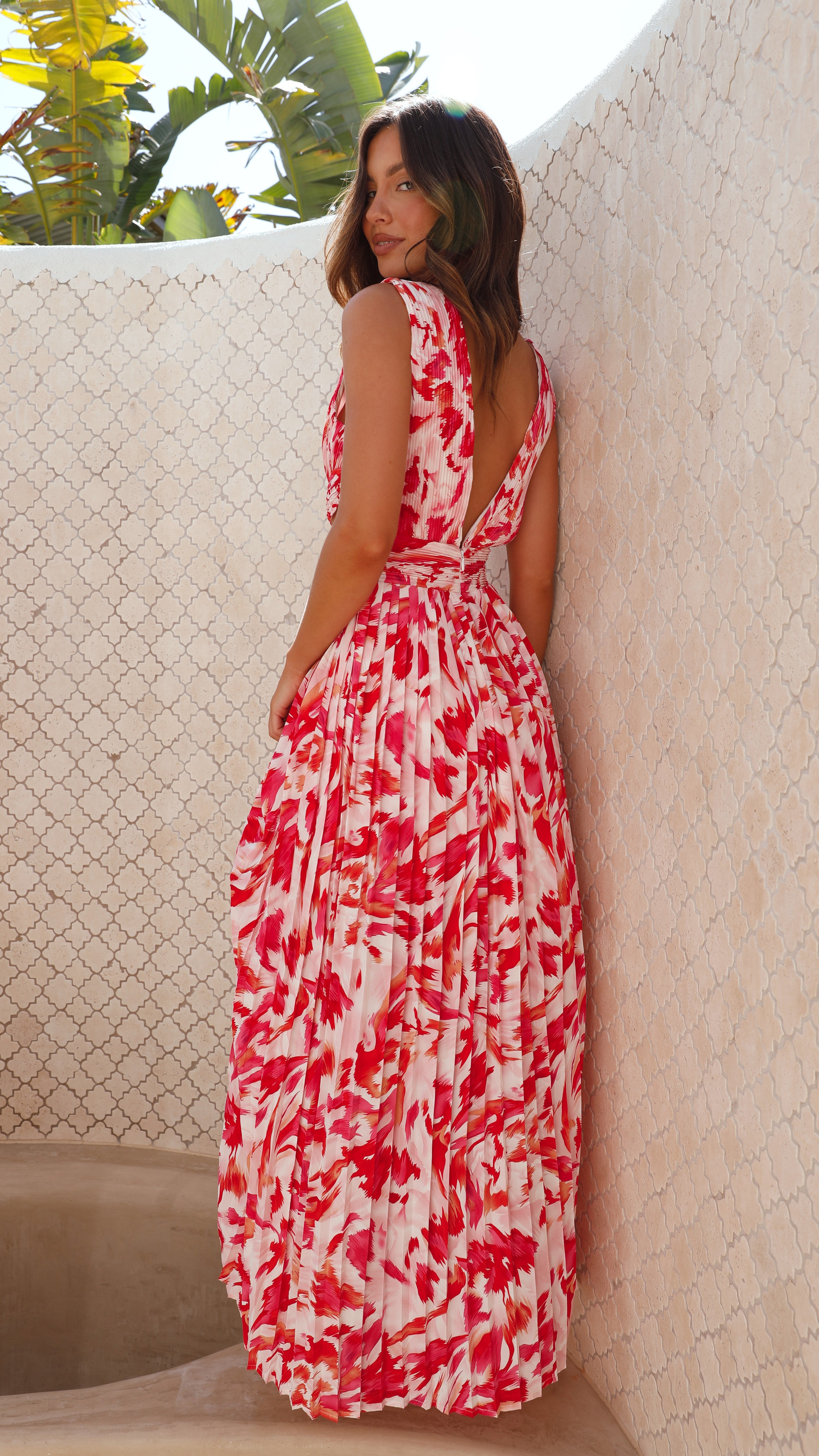 Anita Maxi Dress - Red Floral