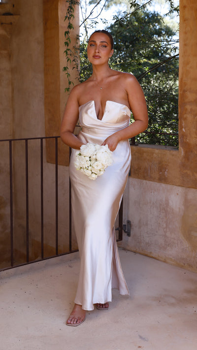 Load image into Gallery viewer, Valerie Maxi Dress - Champagne - Billy J
